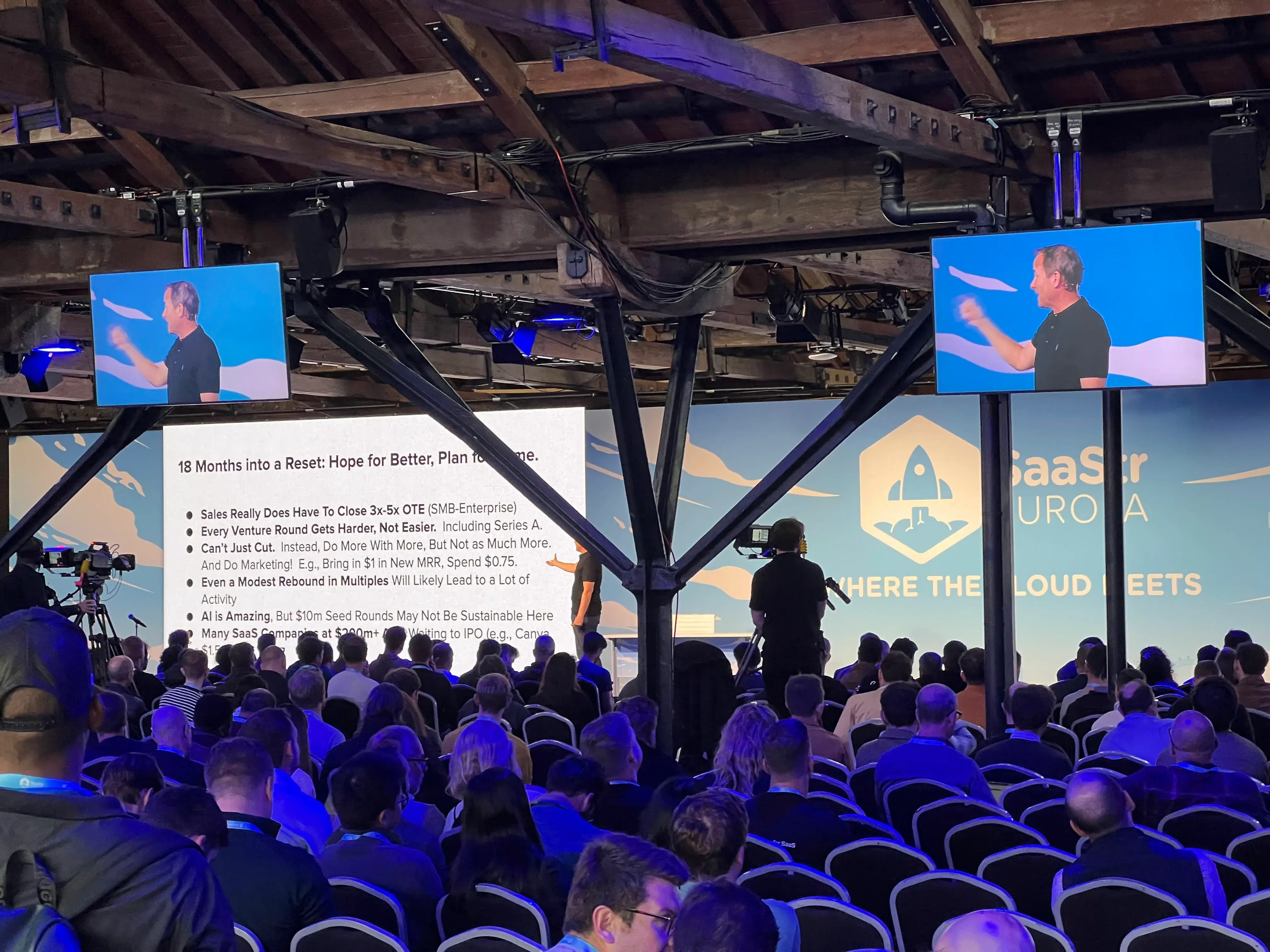 Jason Lemkin during his talk at SaaStr Europa 2023