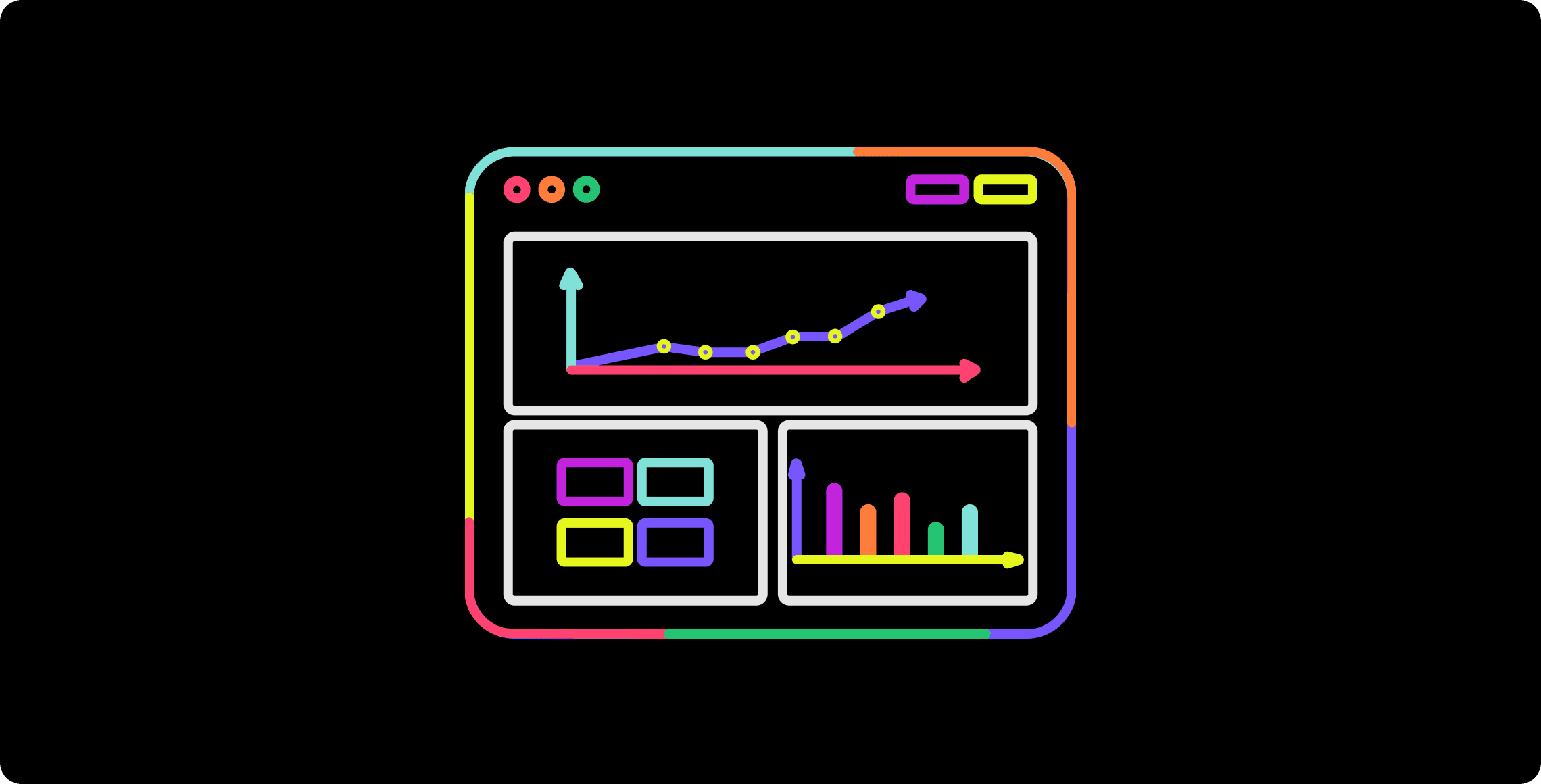 Dashboard interface with charts and metrics