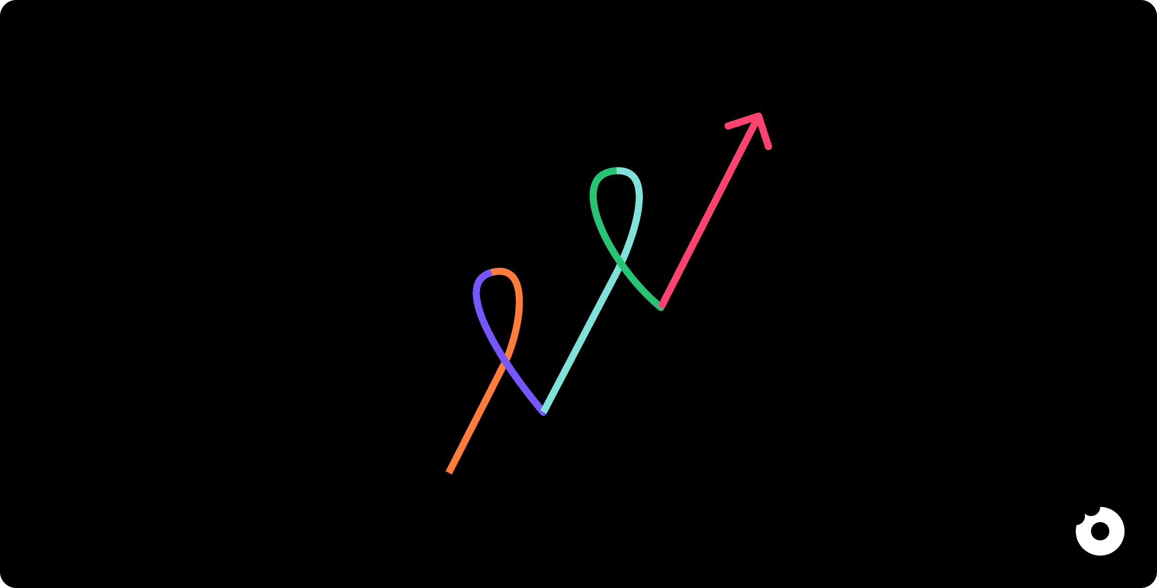 Line chart illustration showing optimized growth path for product analytics insights
