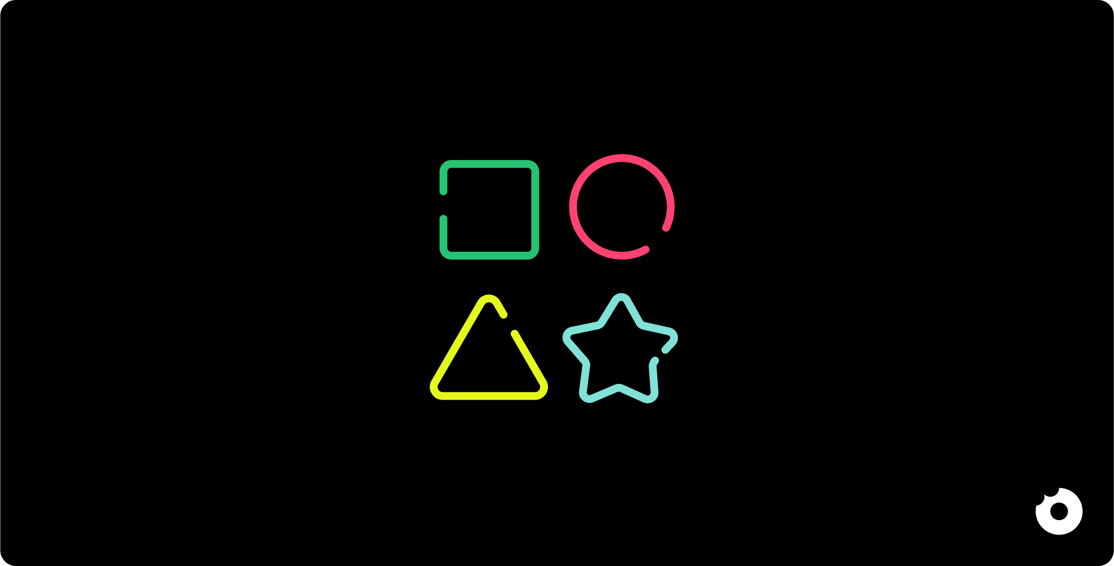 Abstract shapes representing design tokens used in scalable SaaS design systems