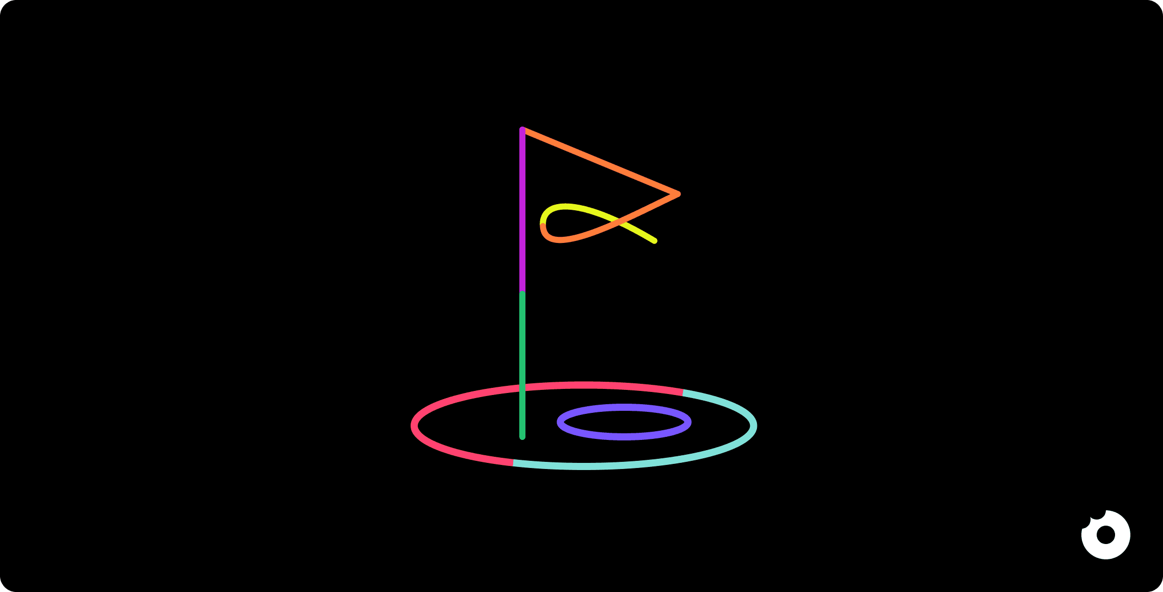 Flag on a target illustrating the distinction and choice between UI/UX design and graphic design