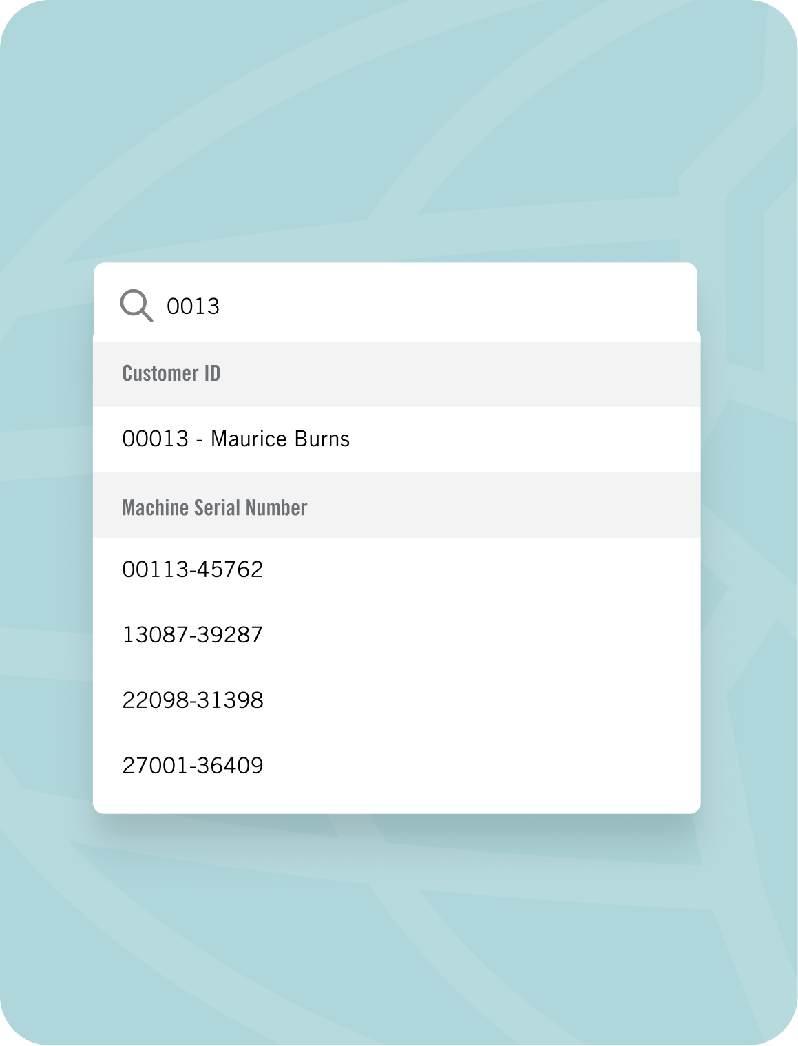 La Marzocco customer ID search interface