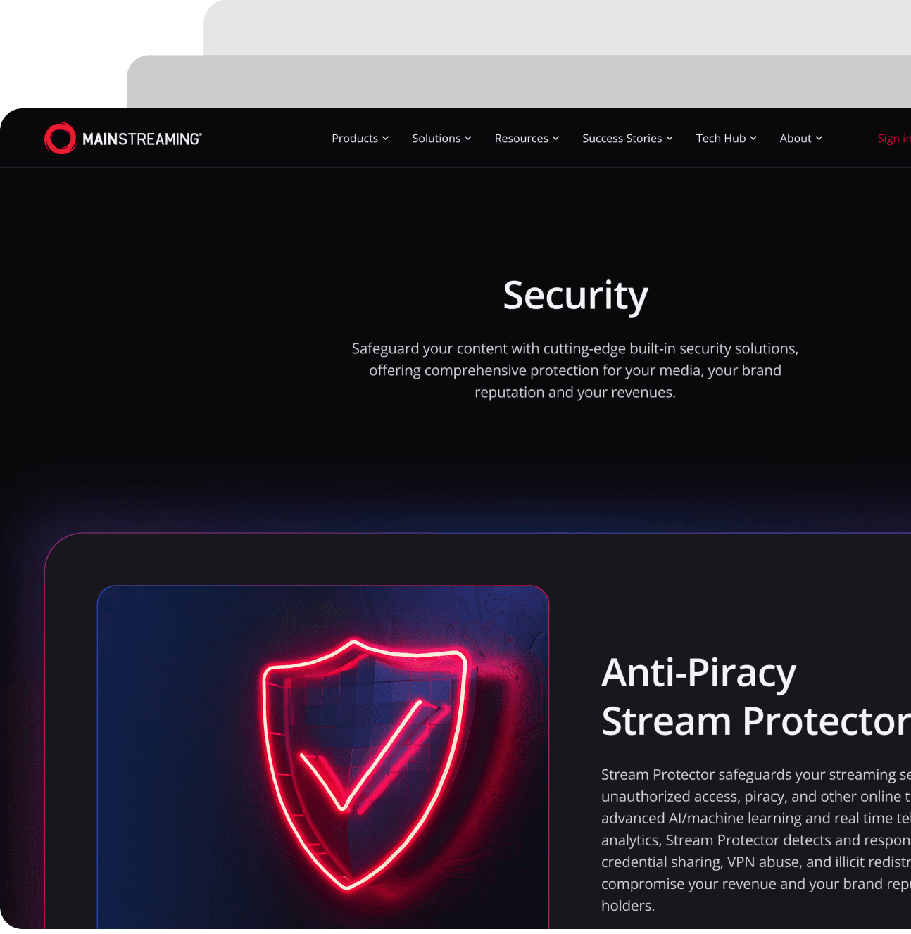 MainStreaming website redesign built in Framer
