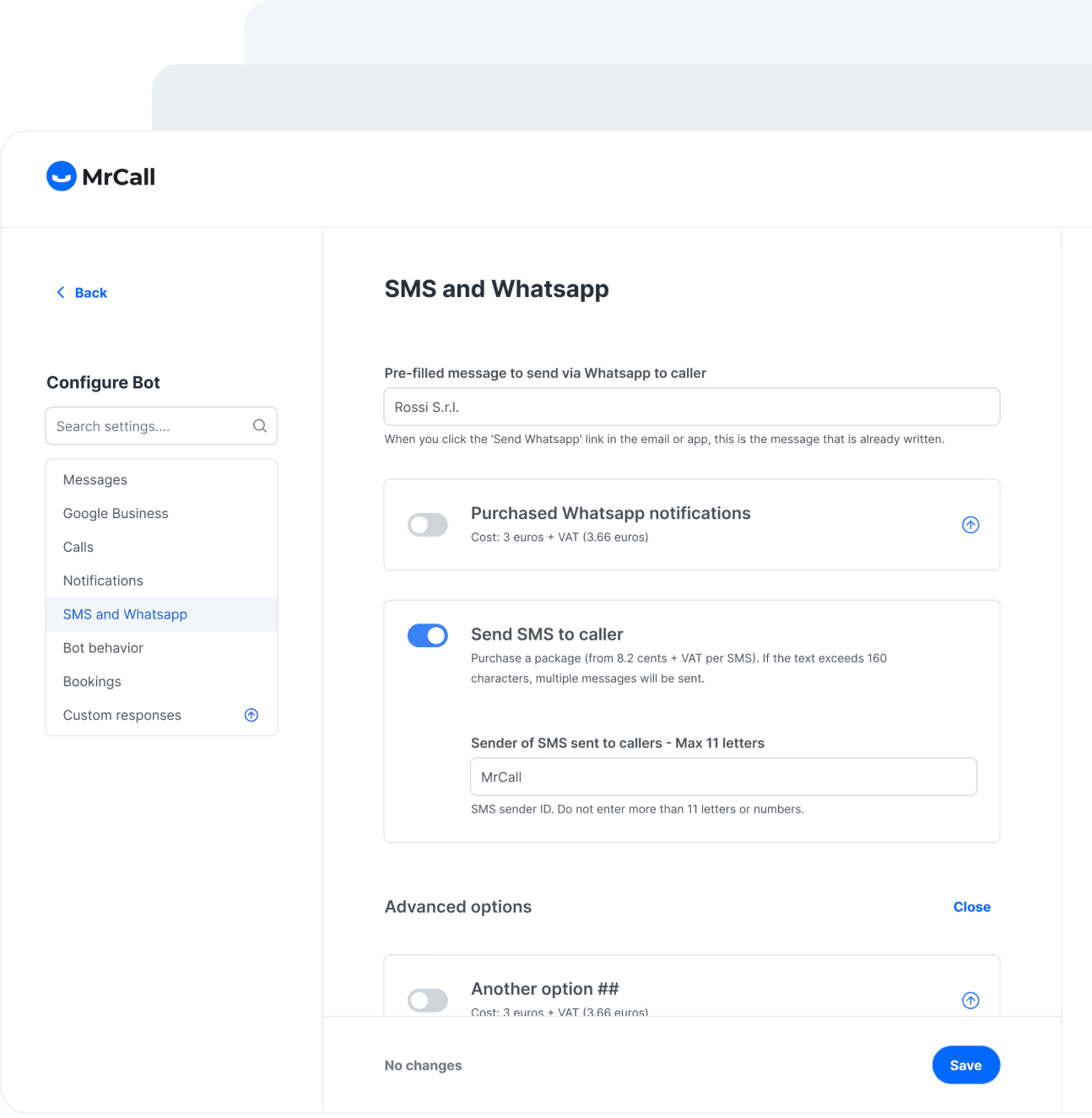 MrCall AI phone assistant onboarding screens