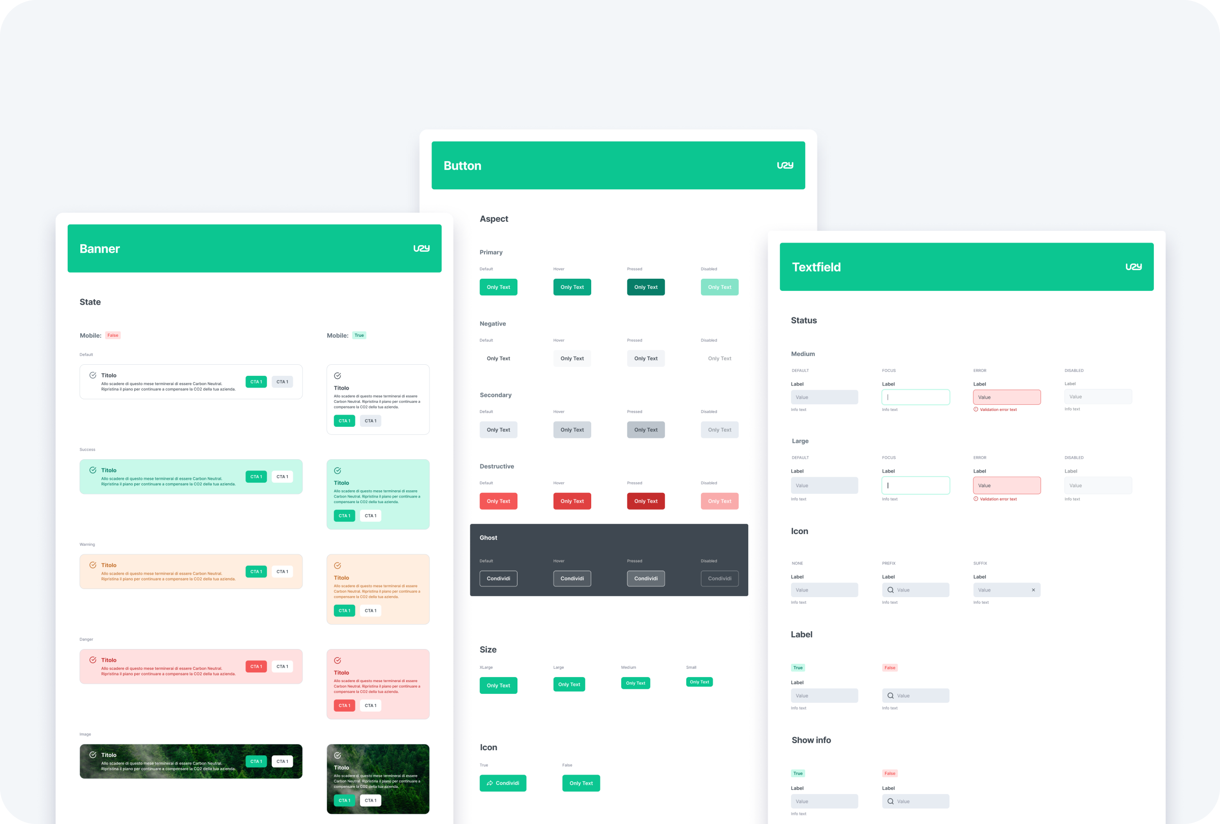 Up2You component documentation and UI kit boards