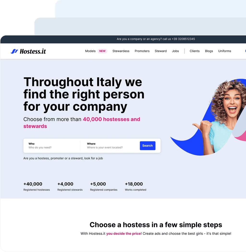 Hostess.it marketplace homepage