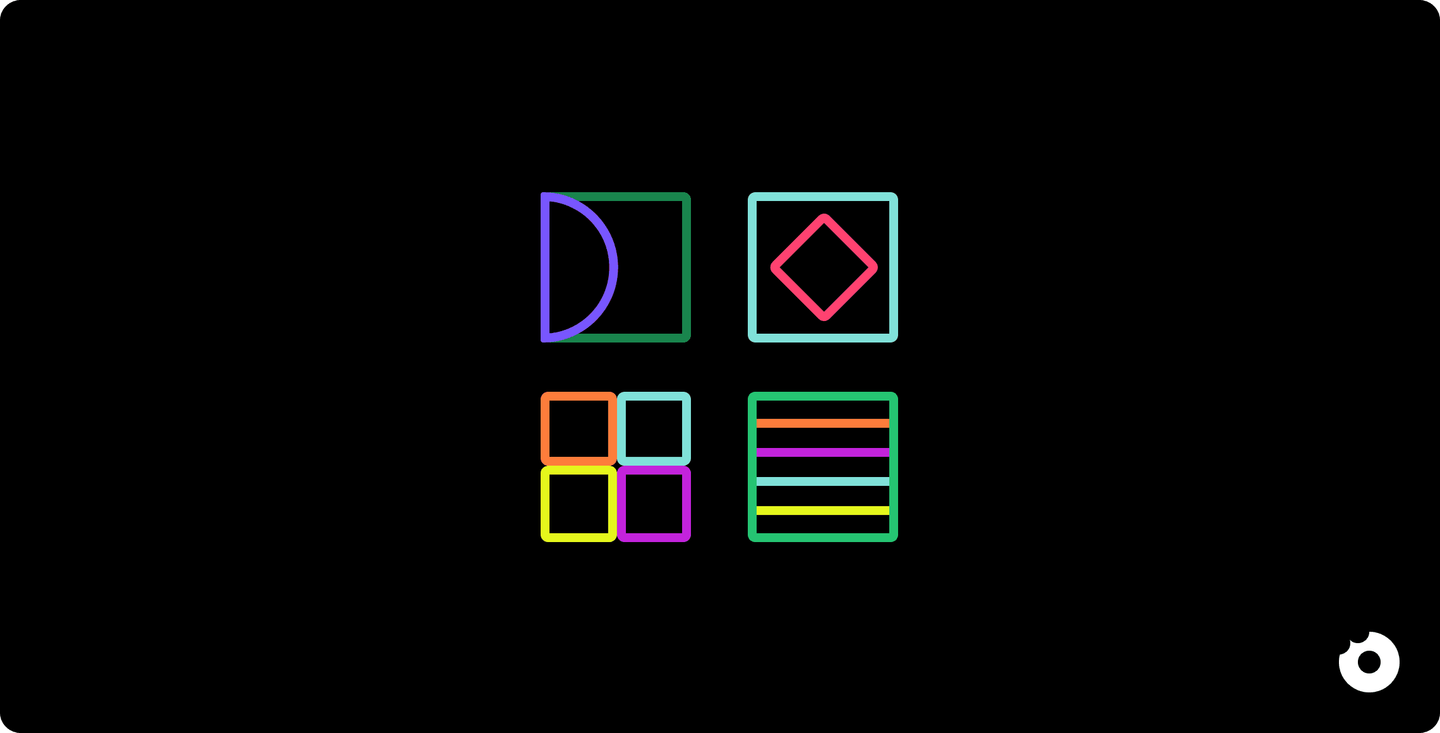 Abstract UI components and layout blocks representing a scalable design system for SaaS products