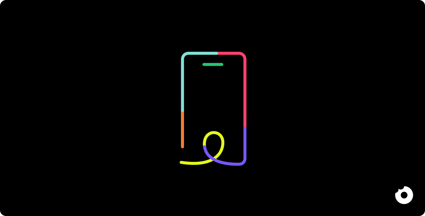 Abstract mobile screen illustration representing a B2B SaaS listing page design