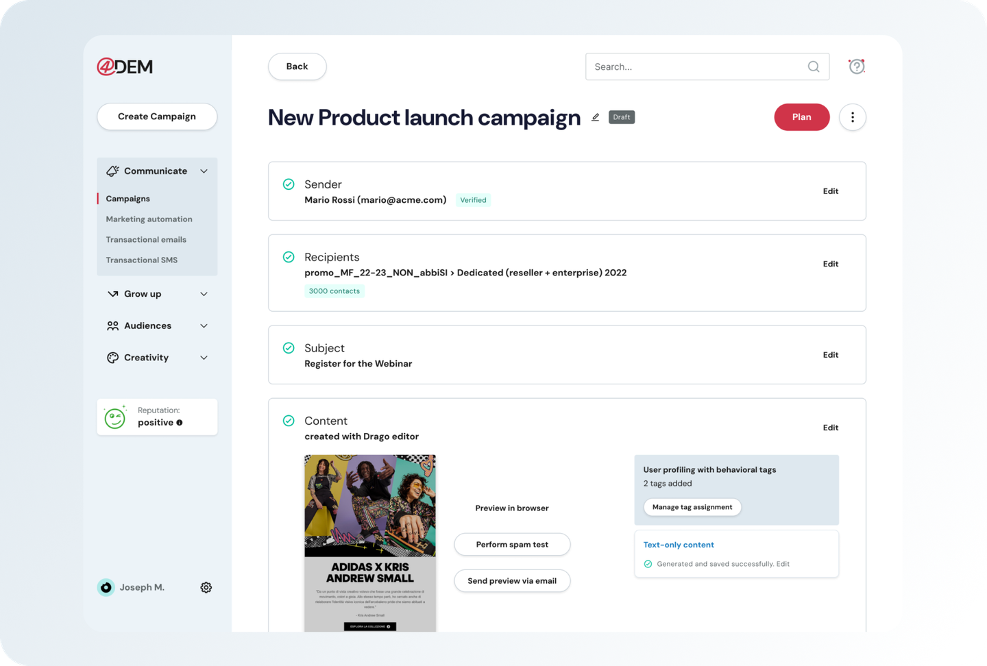 4Dem campaign planning interface