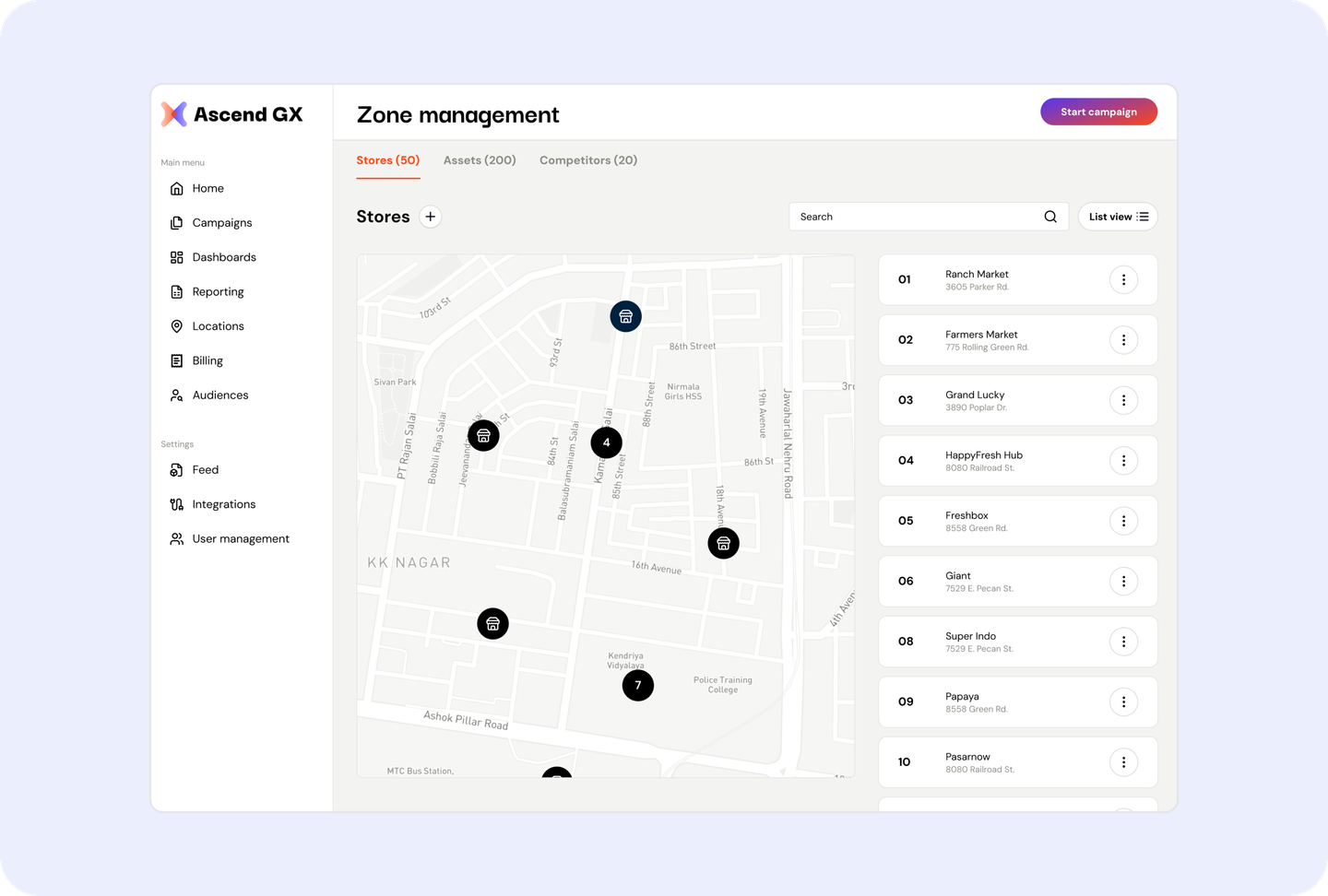 Ascend Makers zone management with GIS view