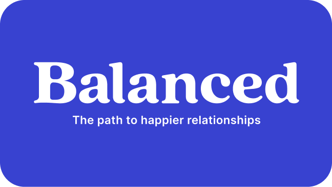 Balanced logo on blue background