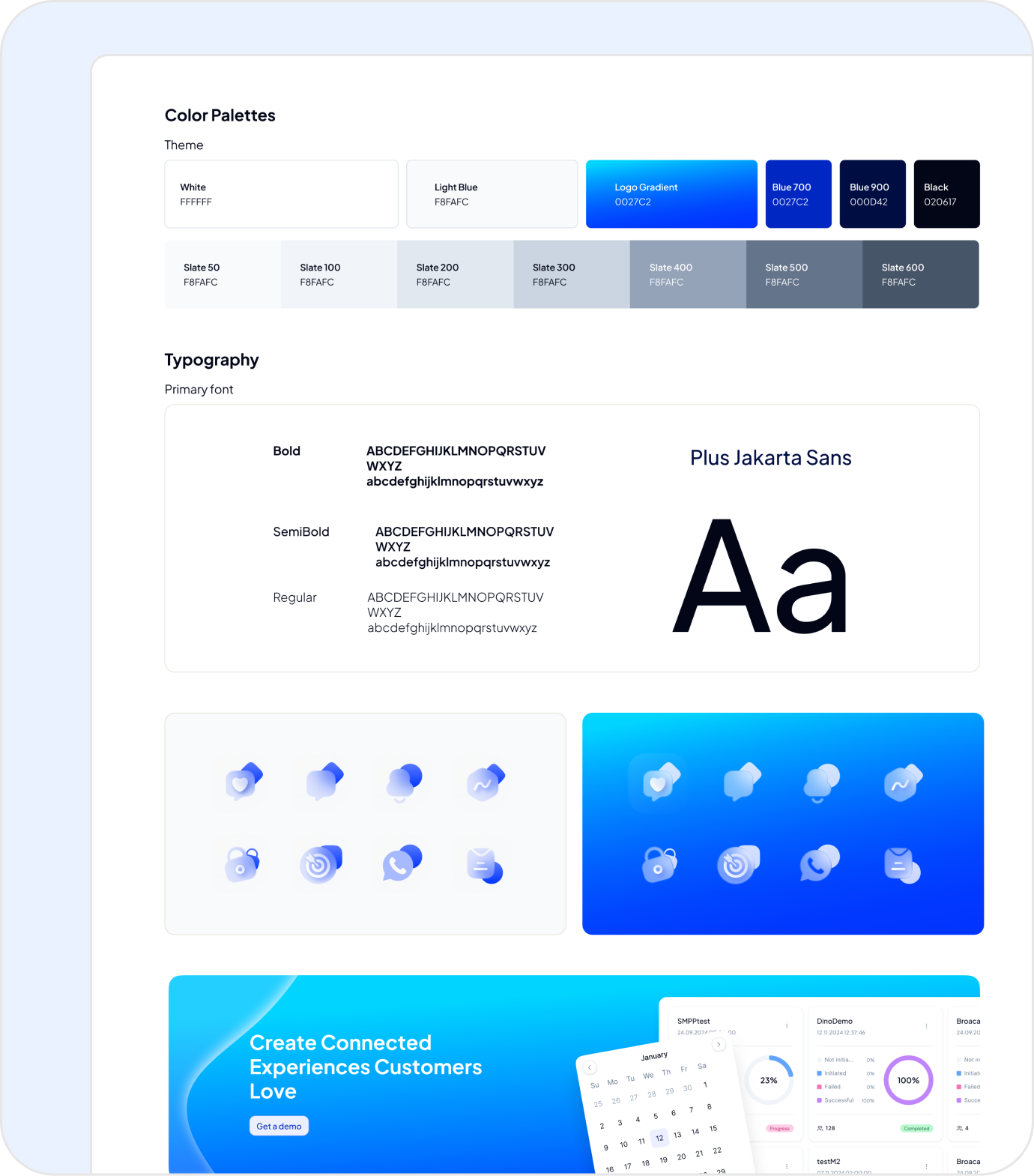 Blue.ai style guide — color palette, typography, iconography, marketing assets