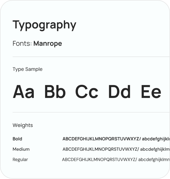 Eggup typography based on Manrope