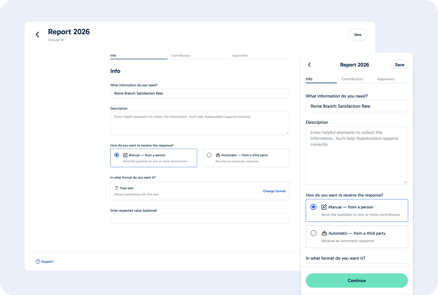 ESGMax information request form on desktop and mobile