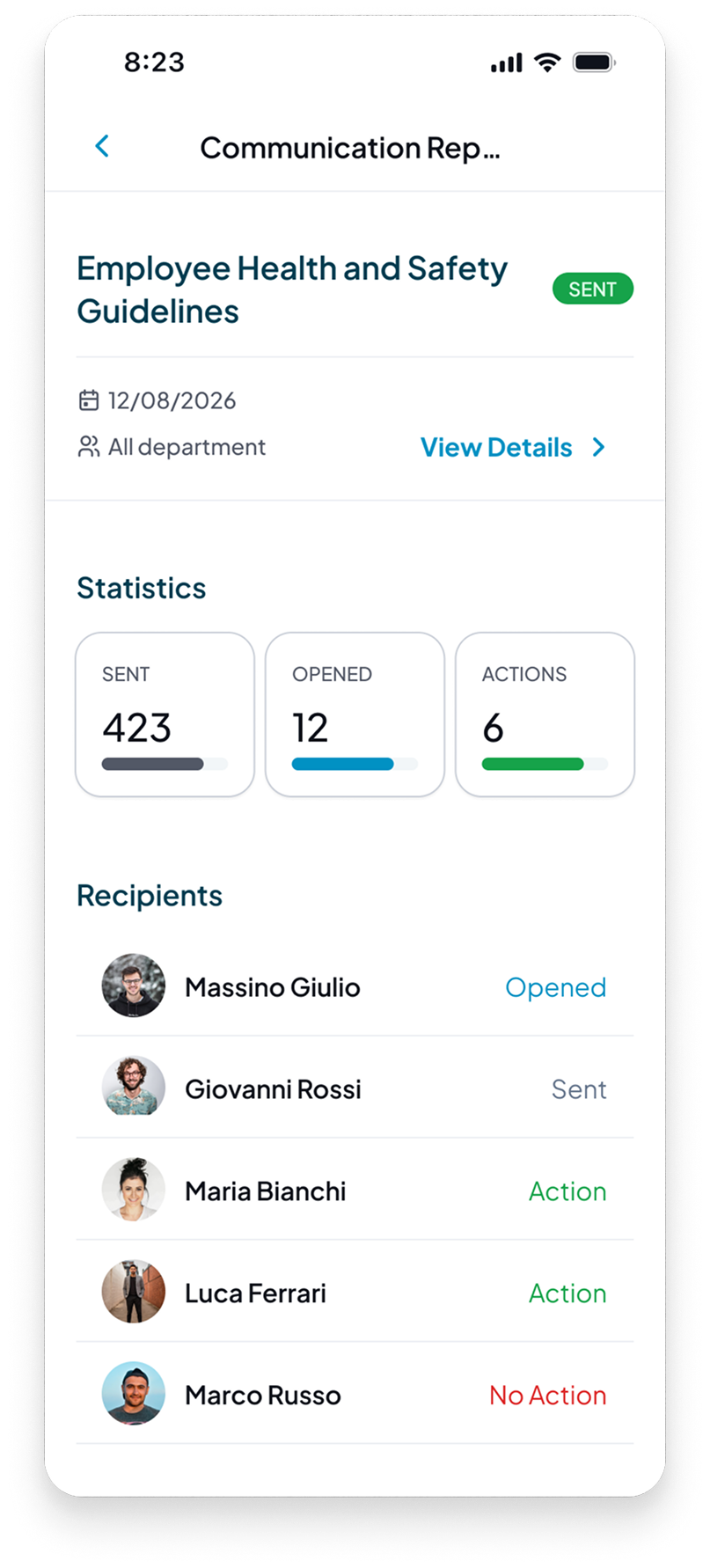 Fluida web app interface
