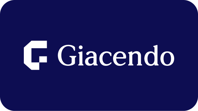 Giacendo logo on dark blue background