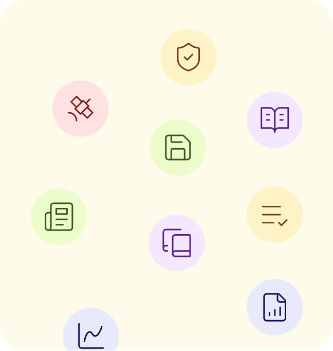 Giacendo icon set in pastel circles