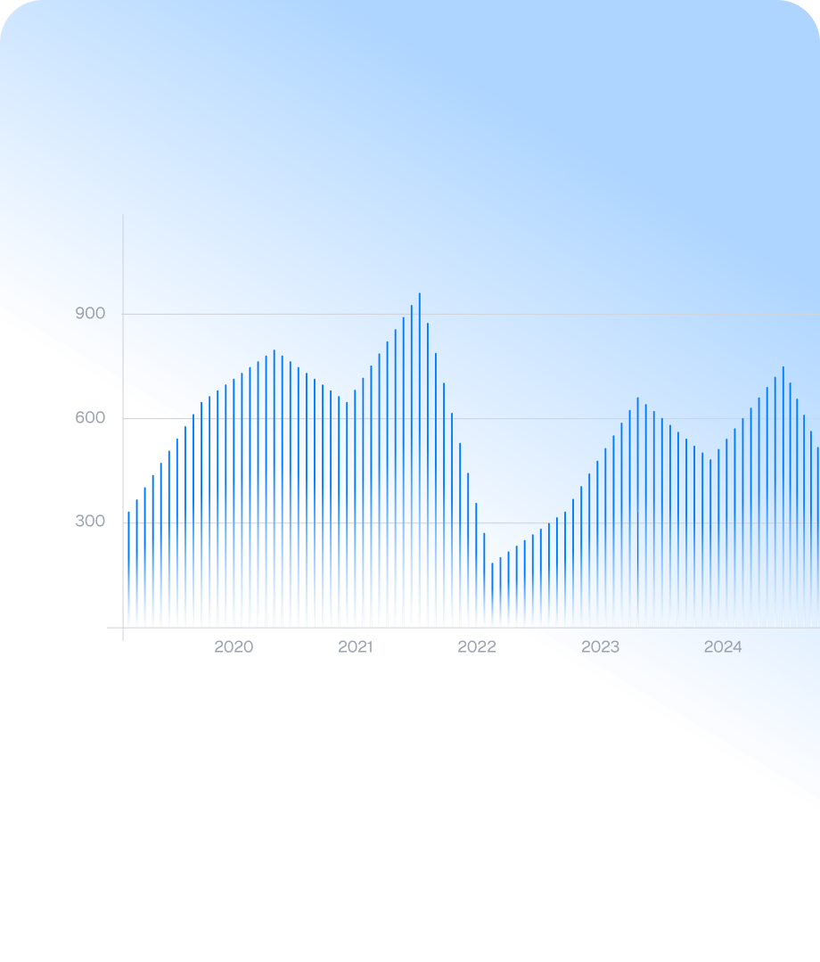 Bar chart illustration from the Instill AI visual language