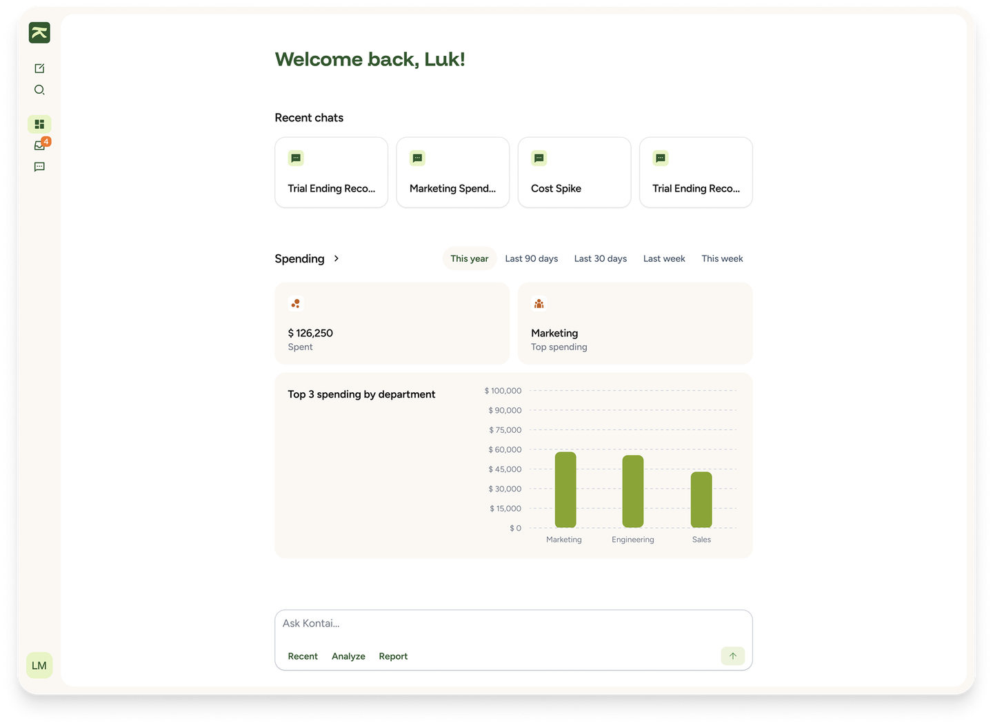 Kontai dashboard overview
