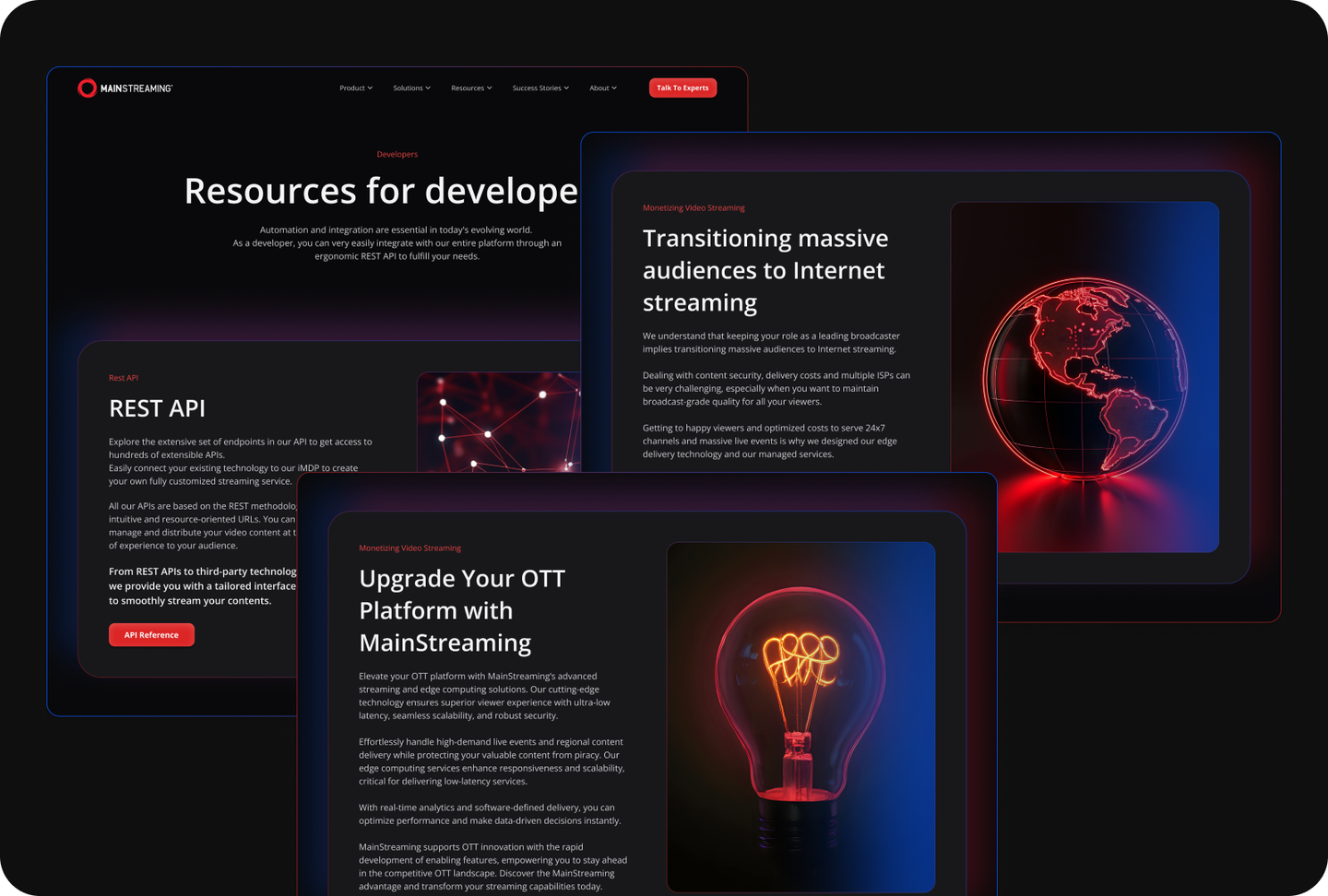 MainStreaming developer resources and OTT solution pages