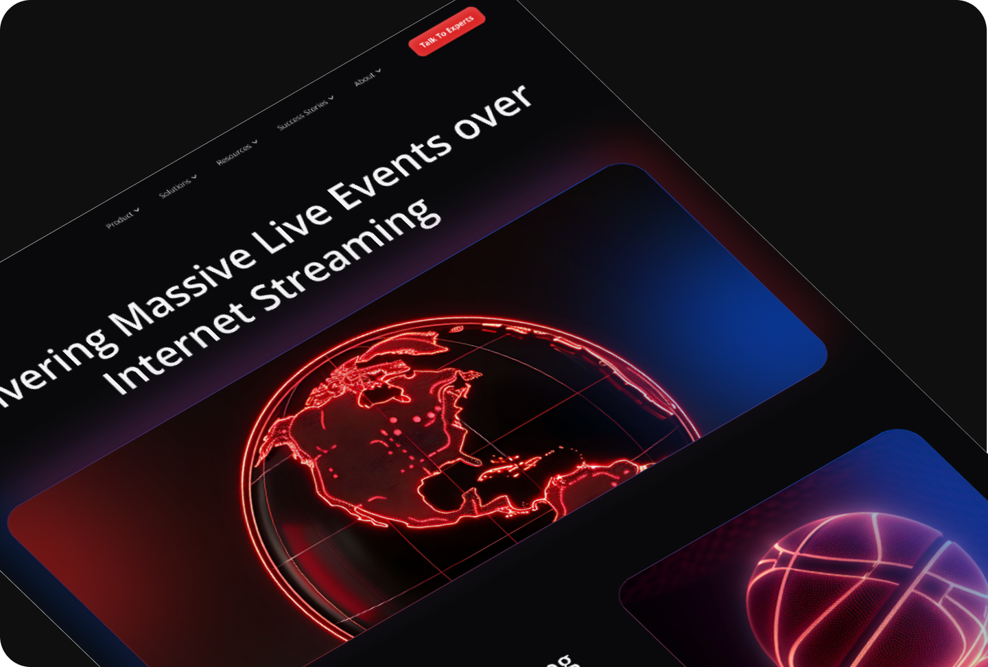 MainStreaming live events streaming page in perspective