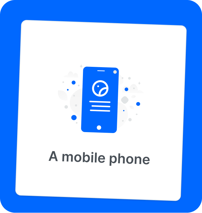 MrCall mobile phone device selection card