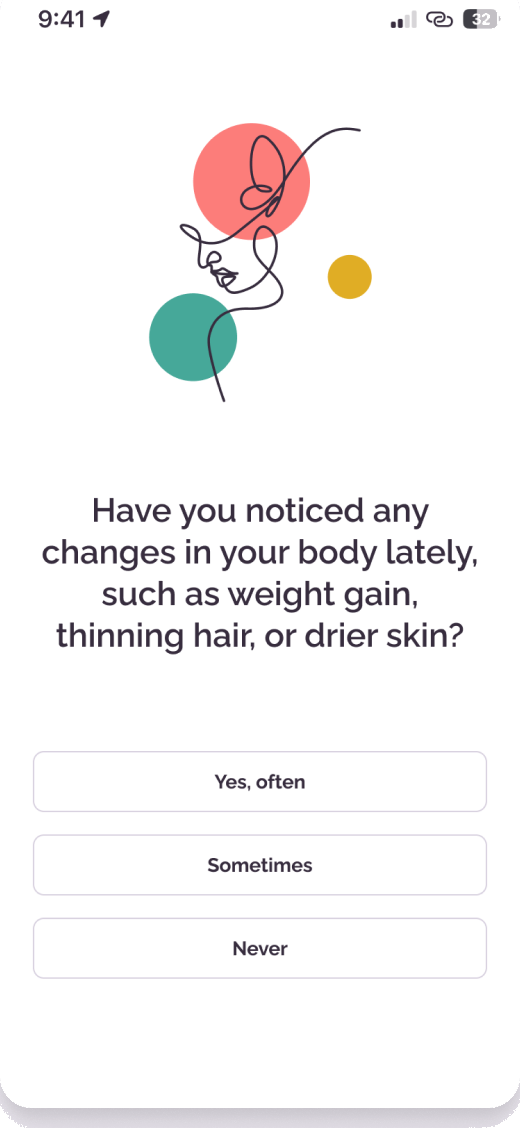 Pausetiv onboarding question about body changes