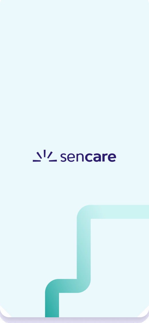 Sencare mobile app splash screen with logo