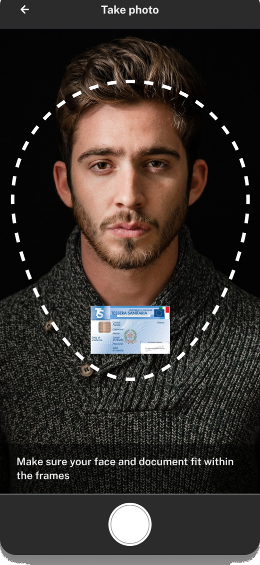 Sencare identity verification with face and health card photo