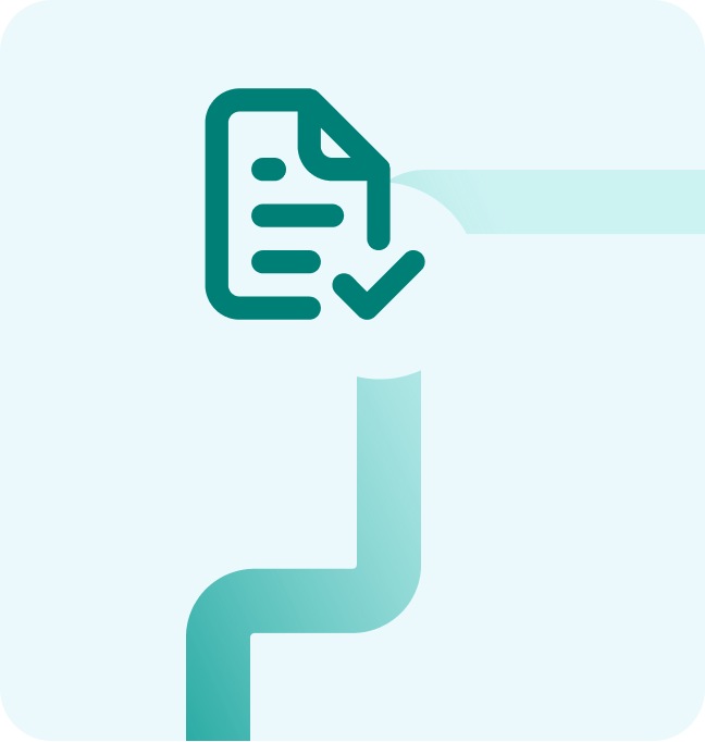 Sencare document icon with brand path graphic