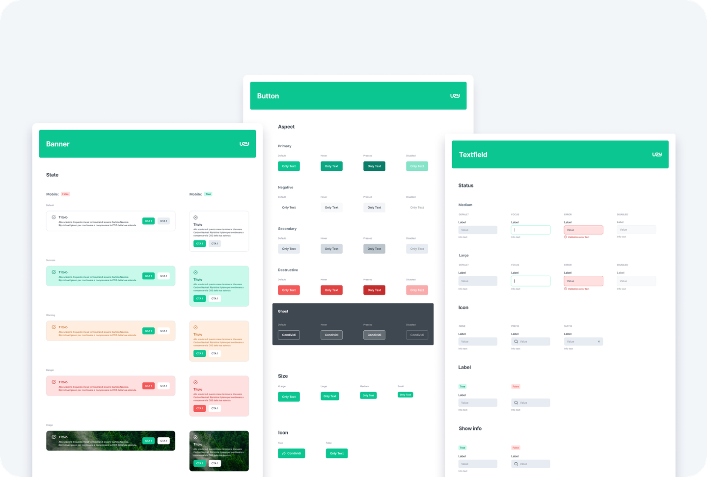 Up2You component documentation and UI kit boards