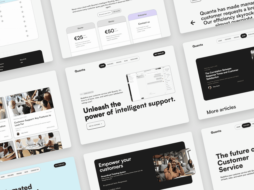 Quanta website built on Framer