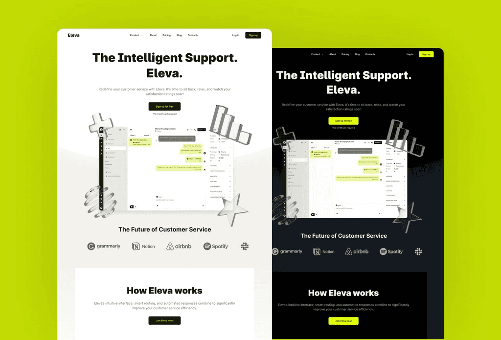 Eleva website built on Framer